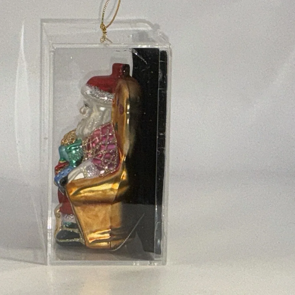 Santa Claus Hand Crafted Glass Christmas Ornament